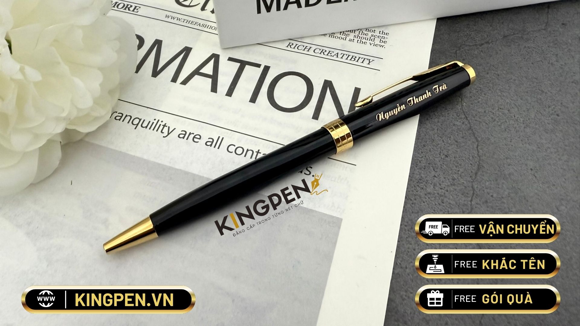 Bút bi Parker Sonnet Black Lacquer GT Ballpoint Pen 1931497 5 Bút bi Parker Sonnet Black Lacquer GT Ballpoint Pen 1931497