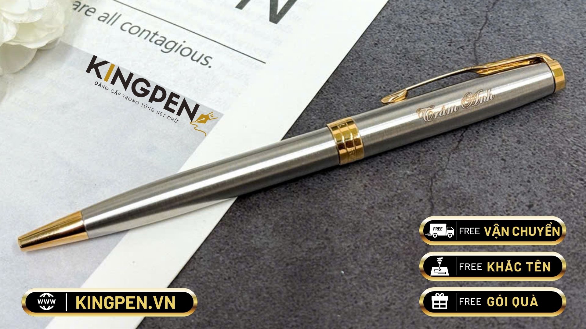 Bút bi Parker Sonnet Stainless Steel GT Ballpoint Pen 1931507 5 Bút bi Parker Sonnet Stainless Steel GT Ballpoint Pen 1931507