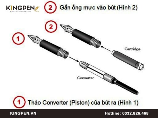 Cách lắp ống mực bút Parker