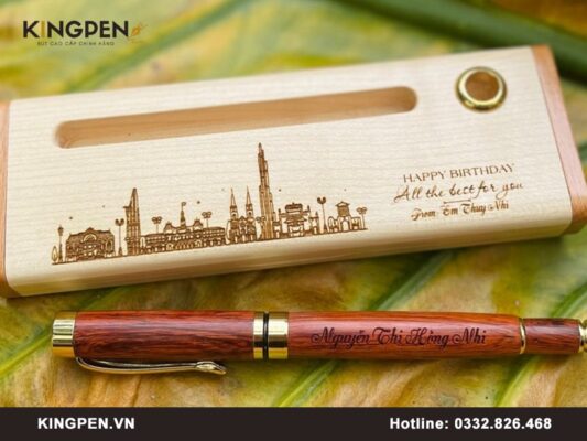 Bút gỗ cao cấp khắc tên