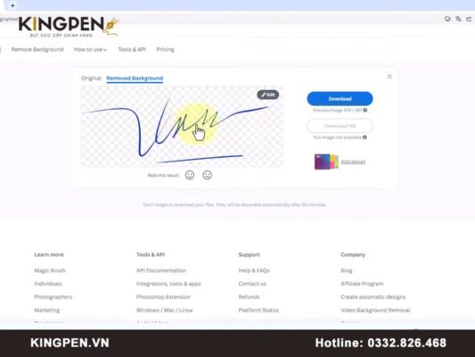 Cách tách và xóa nền chữ ký