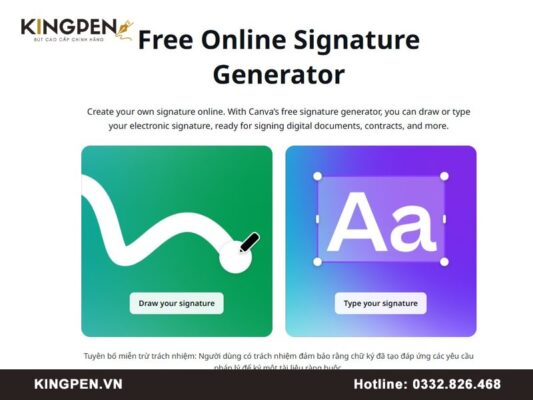 Tạo chữ ký online miễn phí