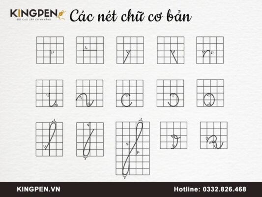 Các nét cơ bản luyện chữ đẹp