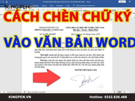 Cách chèn chữ ký vào văn bản