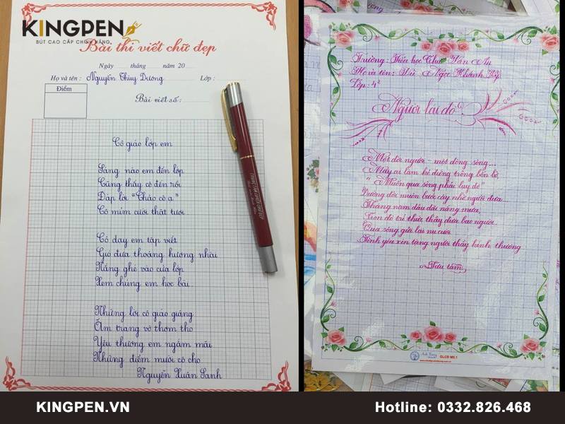 Mẫu bài thi viết chữ đẹp lớp 5  chuẩn theo quy định BGD
